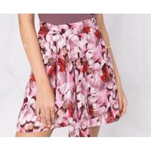 NWT IRO Paris Ruffle Trim High Waisted Aline Mini Skirt Silk Blend Size 34 US 2